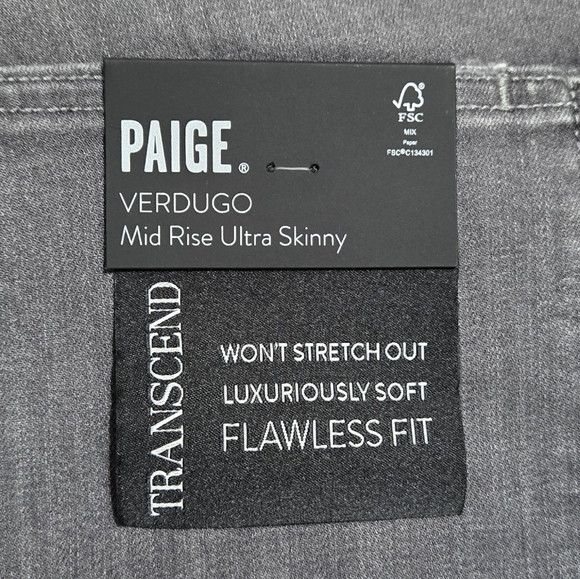NWT Paige Verdugo Mid Rise Ultra Skinny Jeans - Picture 3 of 4